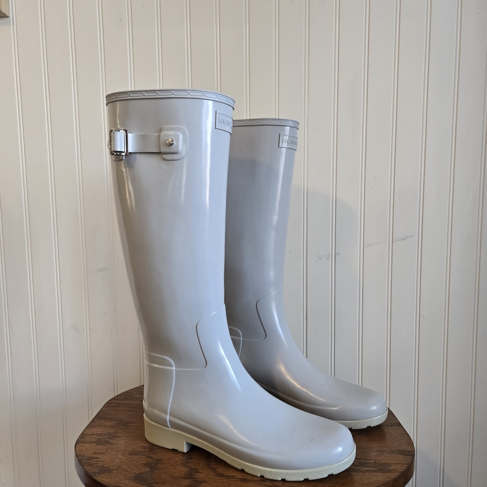 Hunter Classic Tall Light Gray Rain Boots Size 7